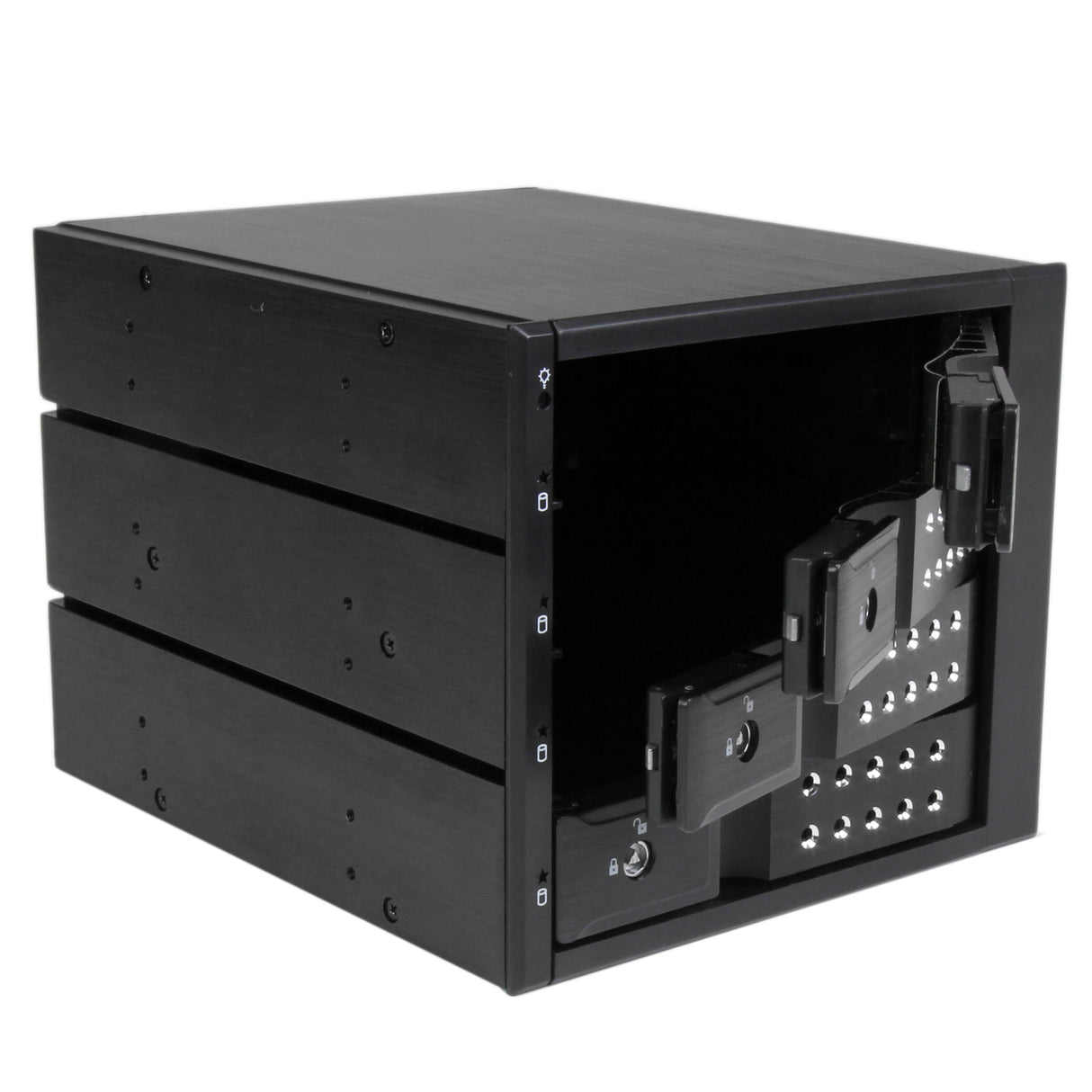 StarTech.com Rack Móvil Backplane de 4 Bahías de Intercambio en Caliente, Rack Móvil Hot Swap sin Bandeja para Unidades de DD SSD de 3,5in SAS II/SATA III, 6 Gbps (HSB4SATSASBA)