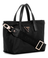 GUESS Latona Tote, Mini Bolso Cruzado para Mujer, Black, Talla única