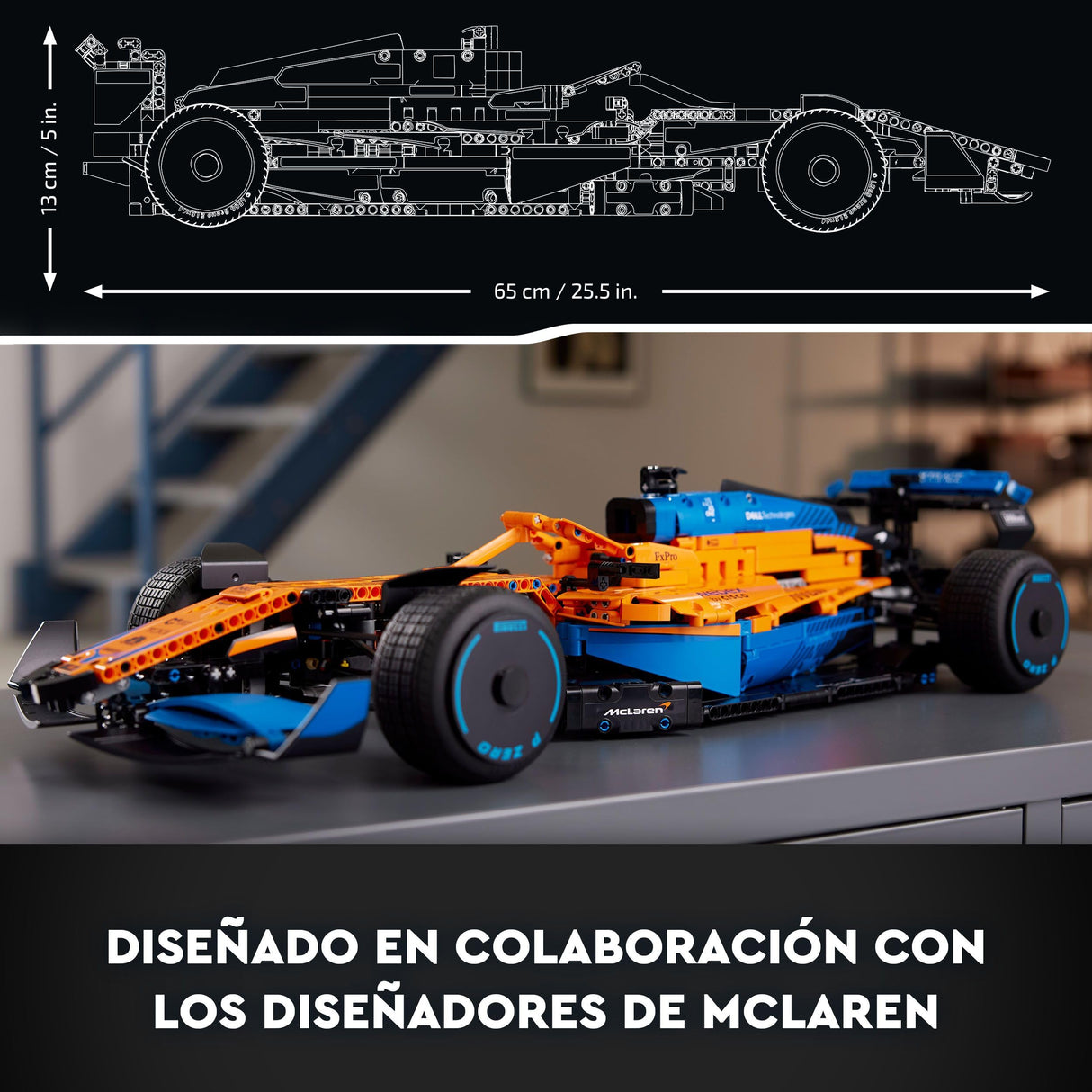 LEGO 42141 Technic Coche de Carreras McLaren Formula 1, Maqueta de Construcción para Adultos, Deportes de Motor, Replica Deportivo F1 Coleccionable, Regalo para Hombres y Mujeres