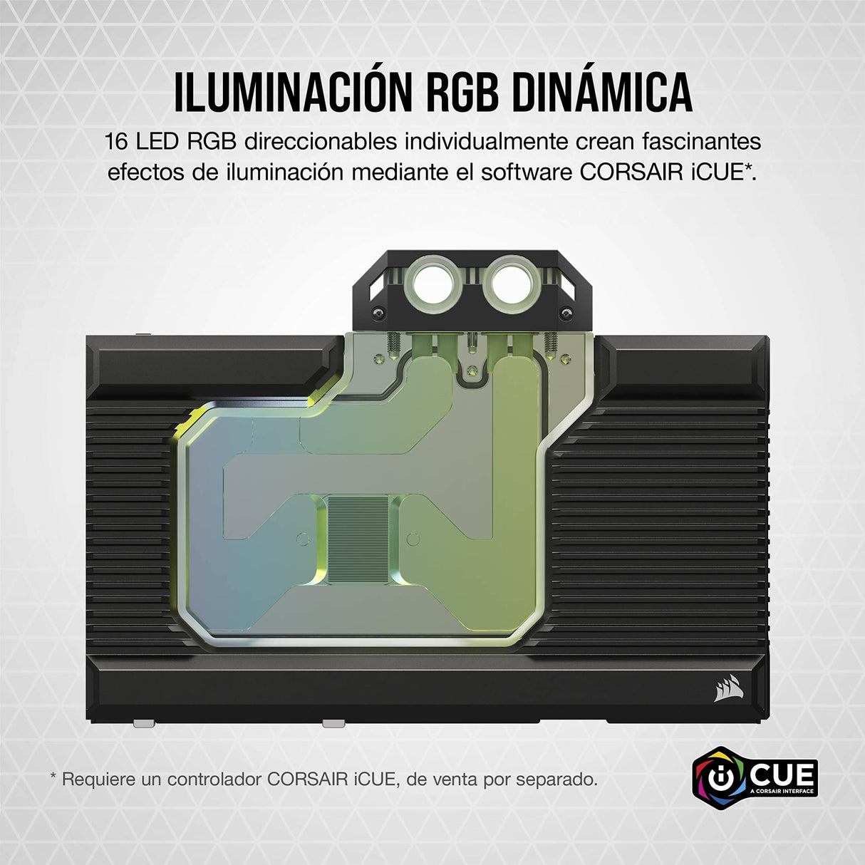 Corsair Hydro X Series XG7 RGB 3090 Ti Founders Edition Bloque de Refrigeración Líquida para GPU - para NVIDIA GeForce RTX 3090 Ti FE (Diseño con Placa Refrigerante de Cobre Niquelada) Negro