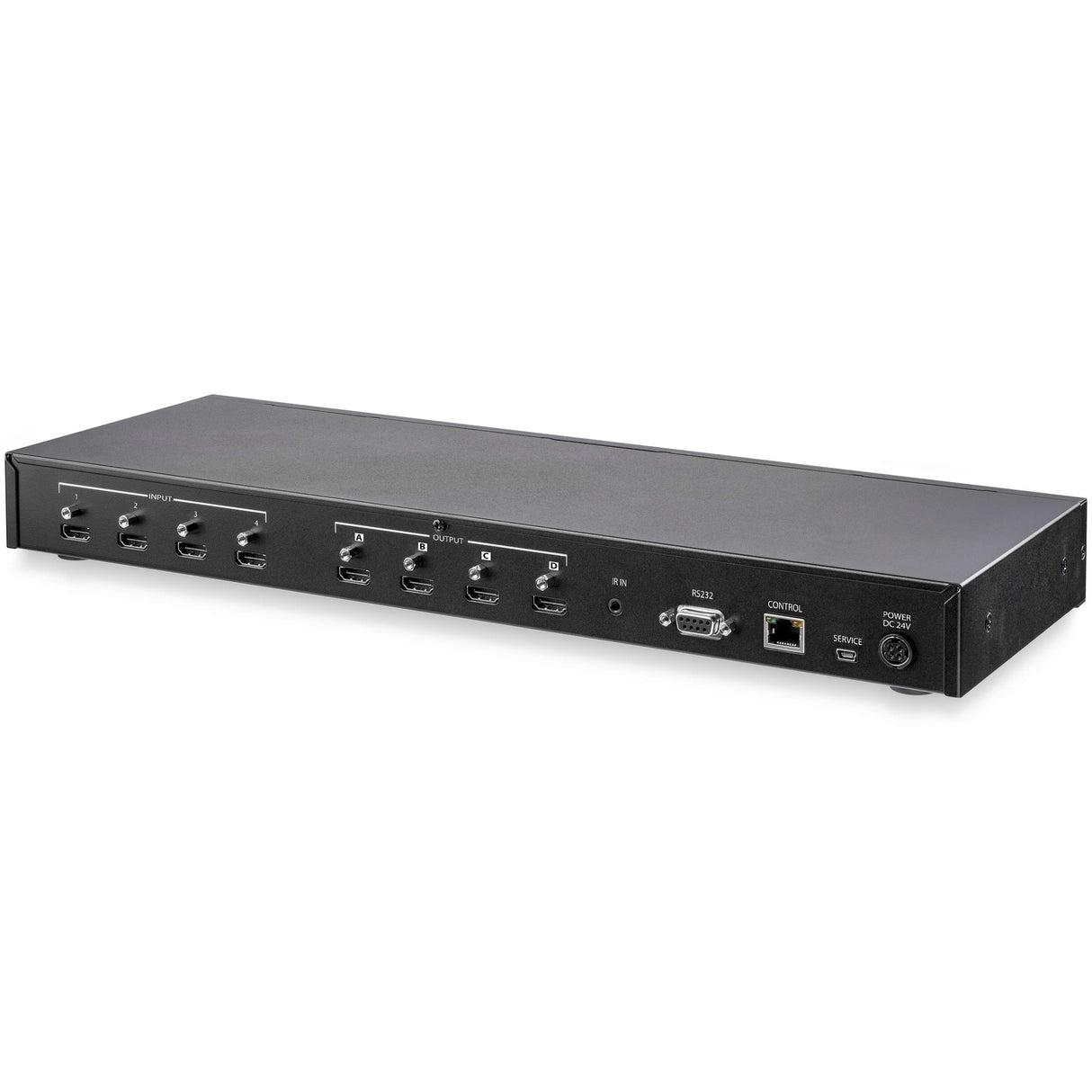 StarTech.com Switch Multiplicador de Vídeo HDMI Matriz de 4x4 con Audio y Control por Ethernet, Vídeo de 4K a 60H, Divisor HDMI 2.0 de Montaje en Rack con Mando a Distancia (VS424HD4K60)