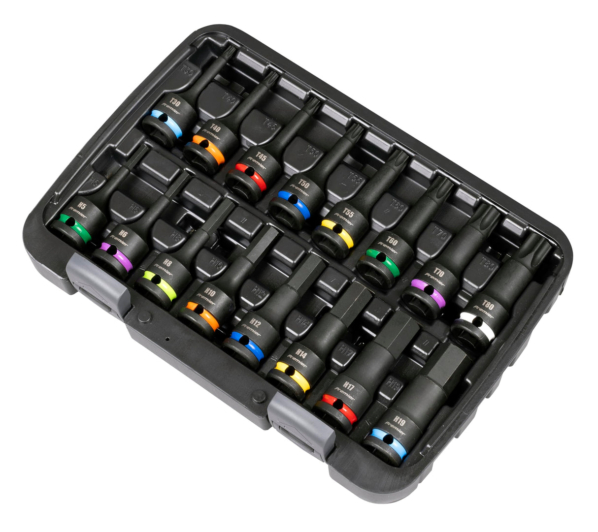 Sealey Premier - Juego de brocas hexagonales y TRX-Star* de impacto de 1/2 pulgada cuadrada de 16 piezas - AK56005