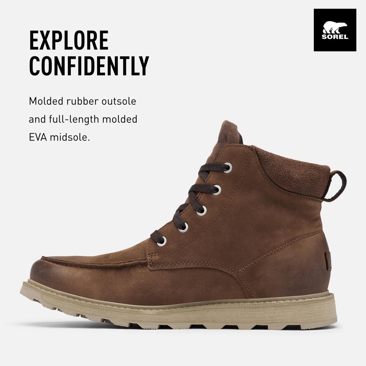 Sorel Madson 2 Moc Toe WP, Botas de invierno impermeables, Hombre, Tobacco, 41.5 EU