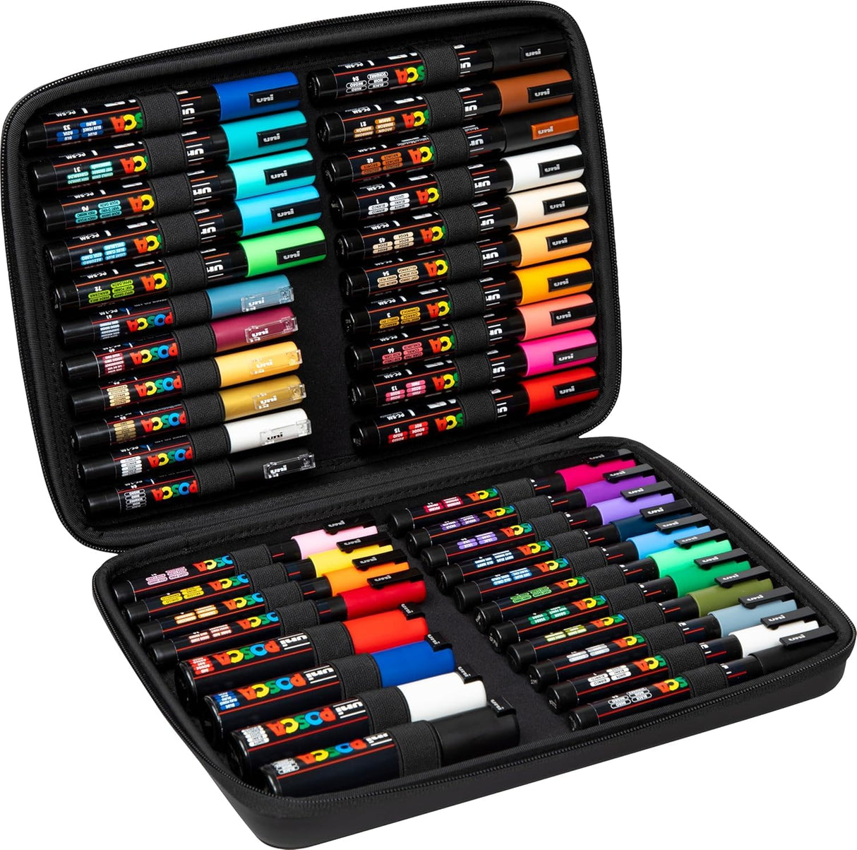 Uni-Ball 186840 - POSCA Marker Set, 40 rotuladores acrílicos en anchos de trazo PC-1MC, PC-3M, PC-5M, PC-8K
