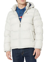 Tommy Hilfiger Down Alternative Hooded Puffer Jacket (Standard and Big & Tall) Abrigo plumón, New Ice, L para Hombre