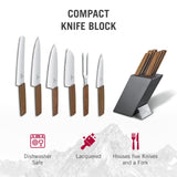 Victorinox Swiss Modern Bloque de cuchillos profesionales con contenido, 6 piezas, incl. 6 cuchillos de chef con mango de madera, negro