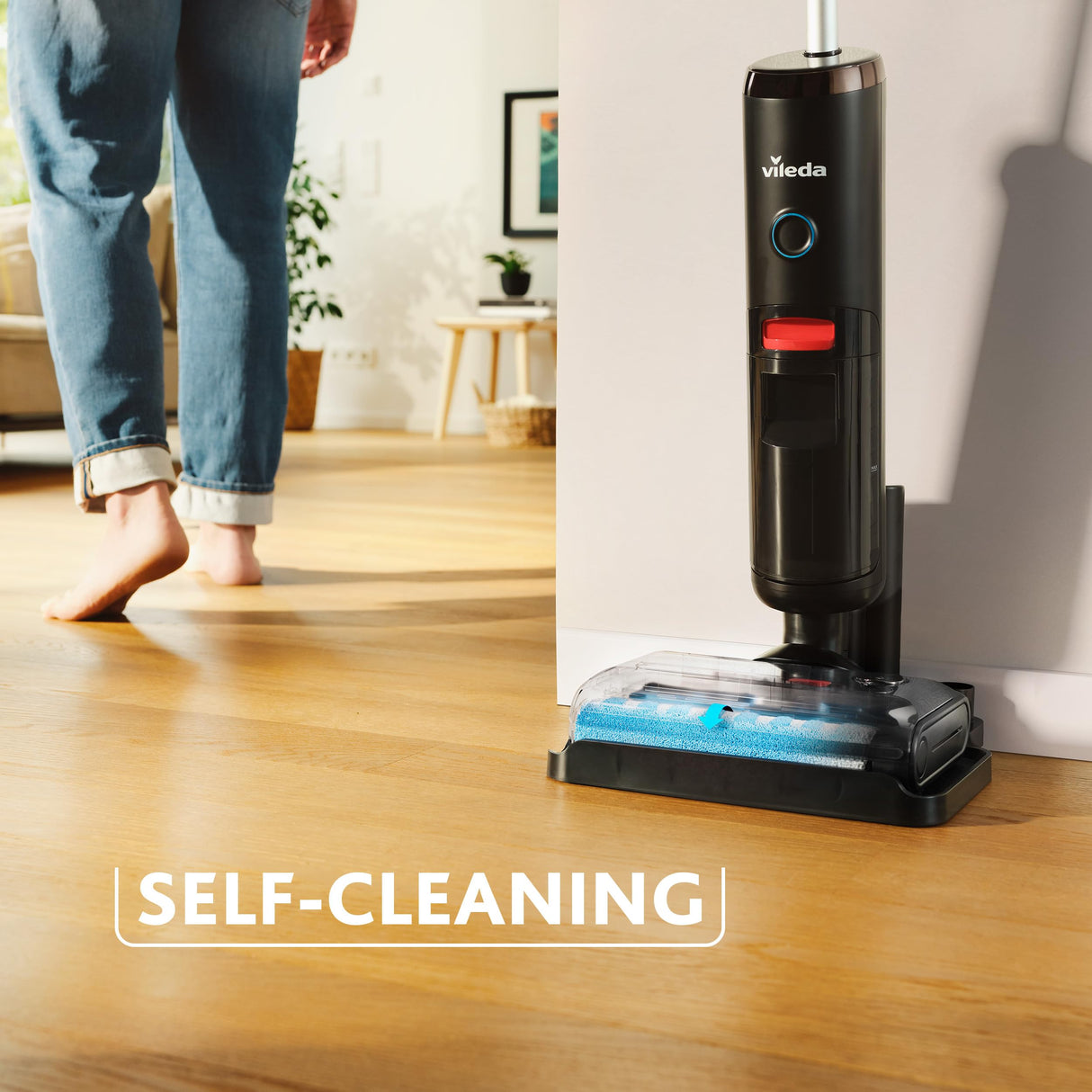 Vileda PureClean S5 | Aspiradora en seco y húmedo inteligente e inalámbrica | Ligera para un manejo sencillo | Con depósito dual para una separación entre agua limpia y sucia | Función de autolimpieza