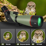 Gosky El más Nuevo 20-60X80 HD Dual Focusing Spotting Scope, BAK4 Prism 45 Degree Angular Ocular con trípode, Adaptador de Smartphone, Alcance para observación de Aves, Tiro al Objetivo, Caza,