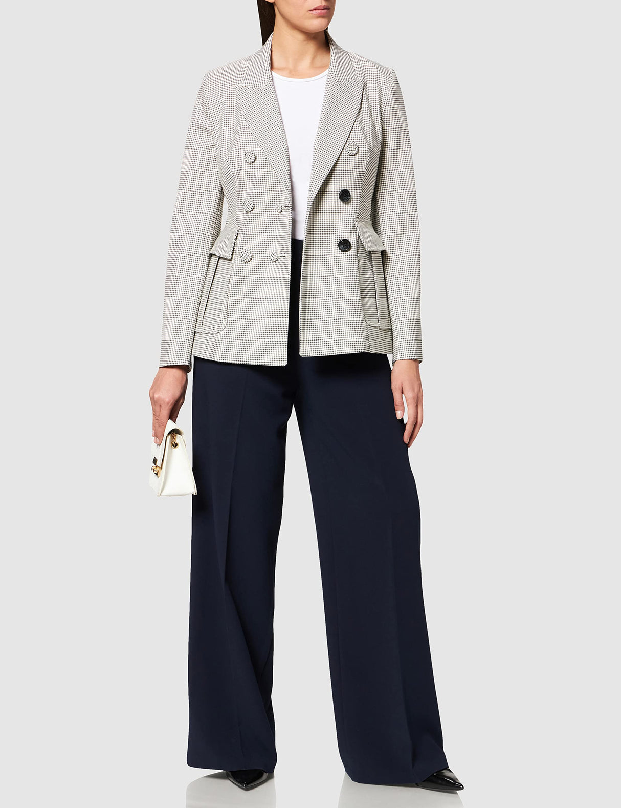 IPEKYOL Blazer Debajo de Las Caderas con Accesorios de botón Casual, Aceite, 44 para Mujer