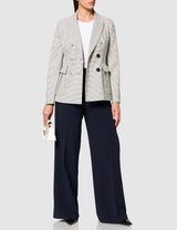 IPEKYOL Blazer Debajo de Las Caderas con Accesorios de botón Casual, Aceite, 44 para Mujer