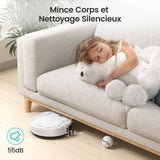 Lefant Robot aspirador con mando a distancia, 2200Pa Robot aspirador Autonomía delgada silenciosa, conectada con WiFi/Alexa/App, programable, ideal para el pelo de animales alfombras pisos duros, M210