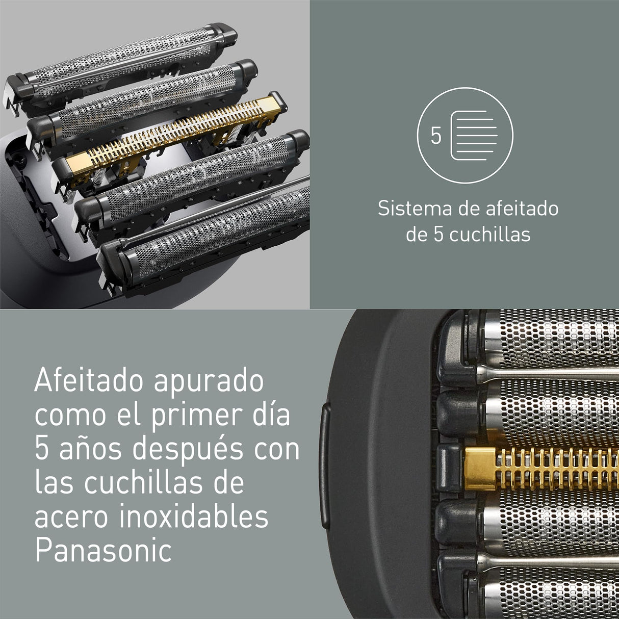 Panasonic ES-PV3B-K803 Serie 900s Afeitadora, Afeitadora Eléctrica de 5 Hojas para Uso En Seco y Húmedo para Hombres, Sensor De Barba Responsivo, USB-C, Estuche De Transporte, Negro Mate