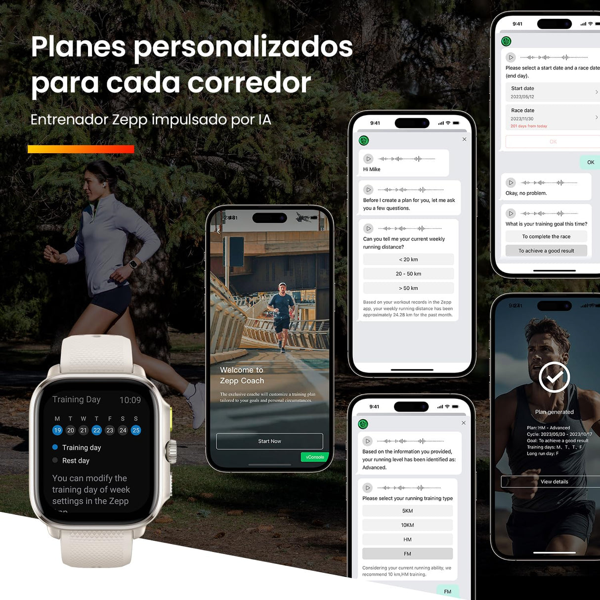 Amazfit Cheetah Square 44mm Reloj Inteligente Ligero para Correr con GPS de Doble Banda, mapas sin conexión,Monitor frecuencia cardíaca,oxígeno Sangre, Zepp Fitness