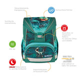 herlitz Equipaje unisex ultraligero Plus para niños (paquete de 1), Green Rex, Kindergepäck, Mochila escolar