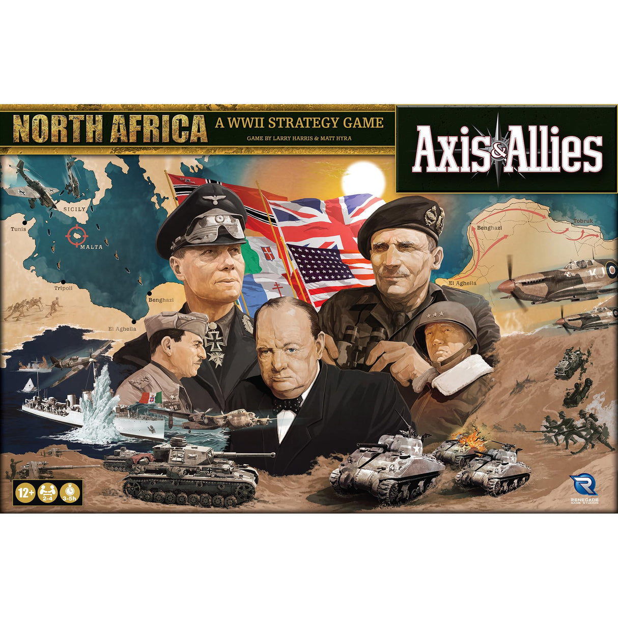 Renegade Game Studios Axis & Allies: North Africa - 2-4 Players - Ages 12+ 3 Hours Playing Time - New Setting for Axis & Allies! Over 250+ Plastic Miniatures!