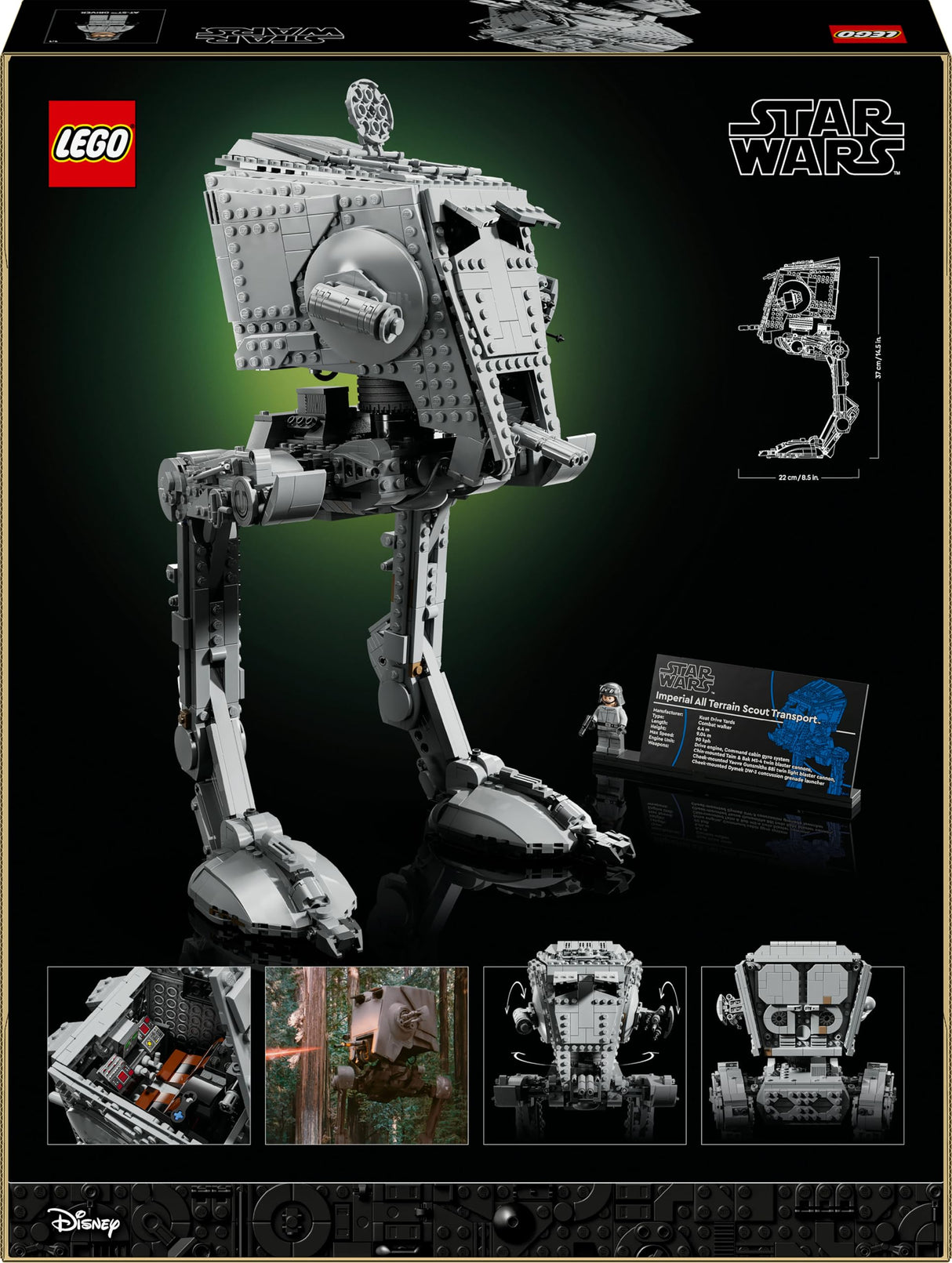 LEGO Star Wars 75417 Caminante AT-ST - Kit de Maquetas para Adultos - Figura Articulada de la Colección UCS con Minifigura y Placa Informativa - Regalo para Hombres y Mujeres Fans