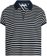 Tommy Hilfiger Polo de manga corta Mujer Lyocell Relaxed Fit, Multicolor (Dark Night Navy/Calico Stp), 52