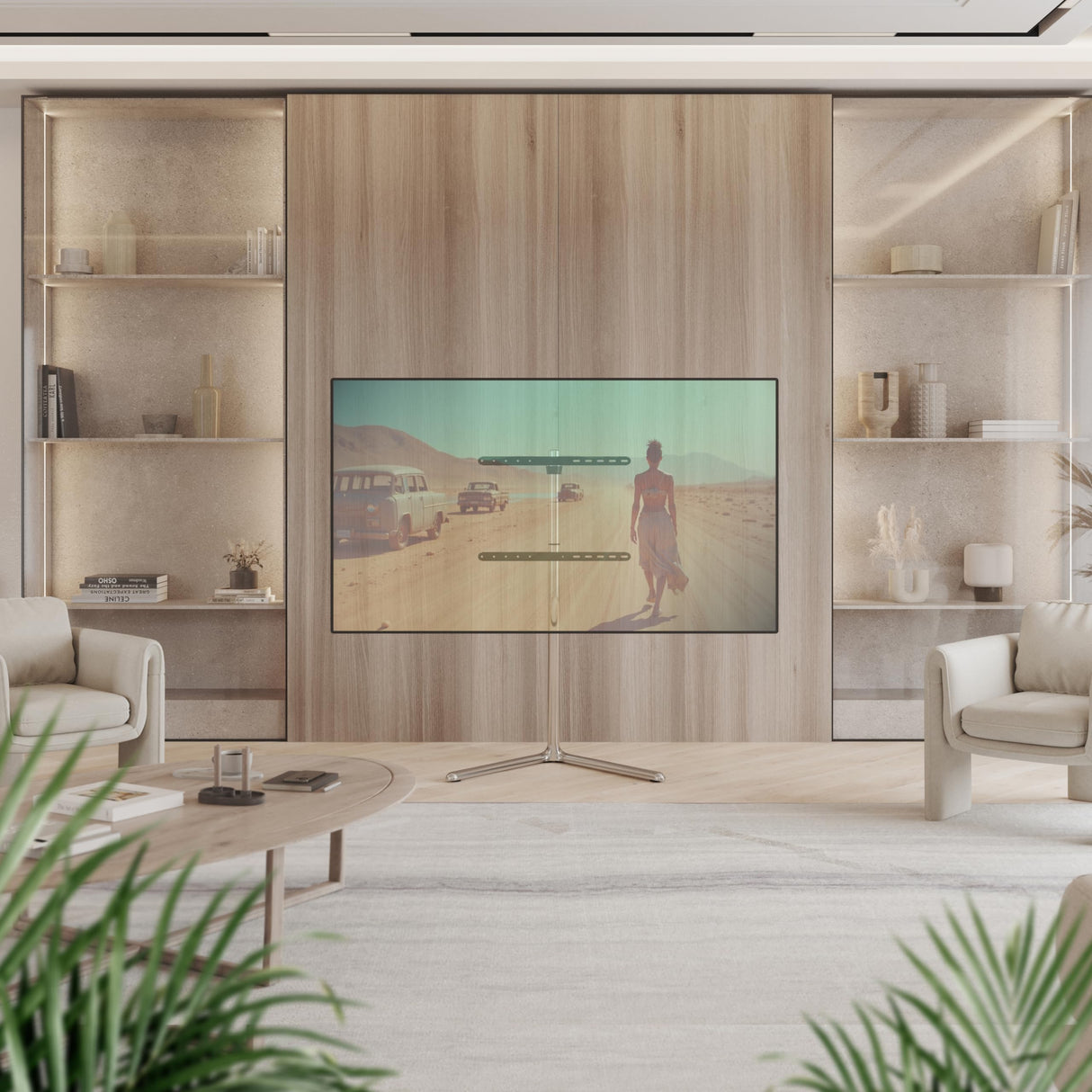 RICOO Soporte TV Base de pie Pedestal Suelo Televisión 49-70" (124–178cm) FS1764 Peana Stand Televisor LED LCD VESA 300x200-600x400