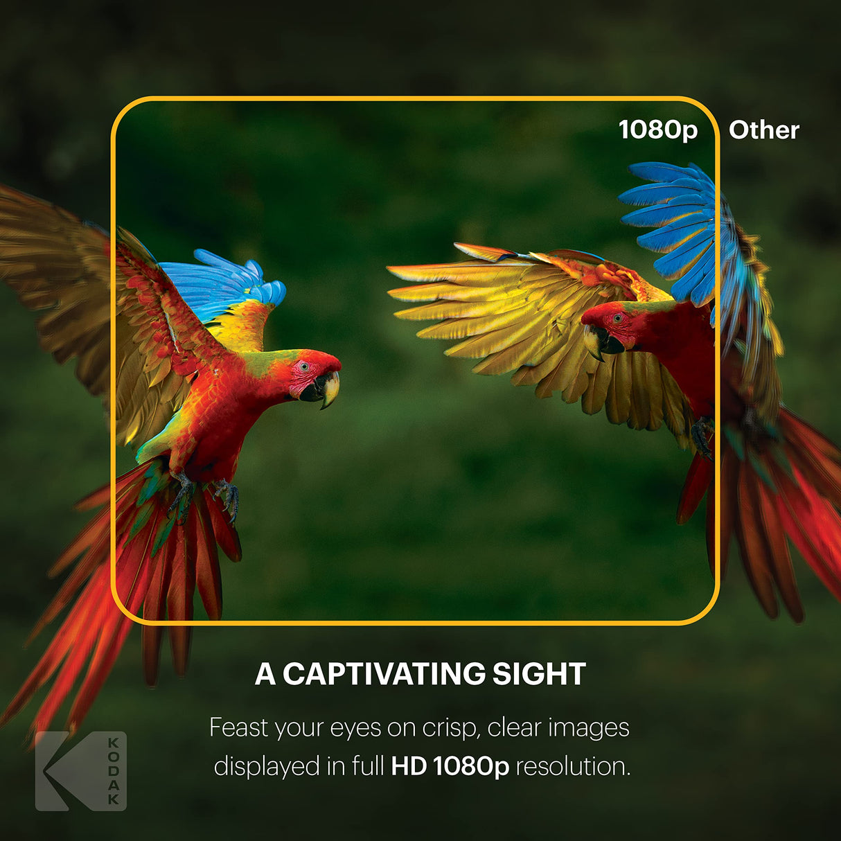 KODAK FLIK HD9 Proyector Inteligente | Mini película portátil Negra para Interiores y Exteriores con Aplicaciones de transmisión de Android TV, Wi-Fi y Bluetooth