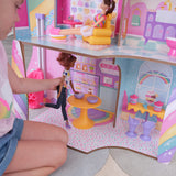 KidKraft Casa de Muñecas de Madera Castillo de Caramelo con Muebles y Accesorios, Casita con Figura de Lama Unicornio, para muñecas de 30 cm, Juguetes niños y niñas 3+ años (20242)