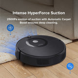 Roborock E5 Robot Aspirador y Mopa para Todos los Suelos con Control Remoto y App/Voz (2500Pa, 200min de duración, 640ml polvo/180ml tanque de agua, auto. Sistema de ruta giroscópico) Negro
