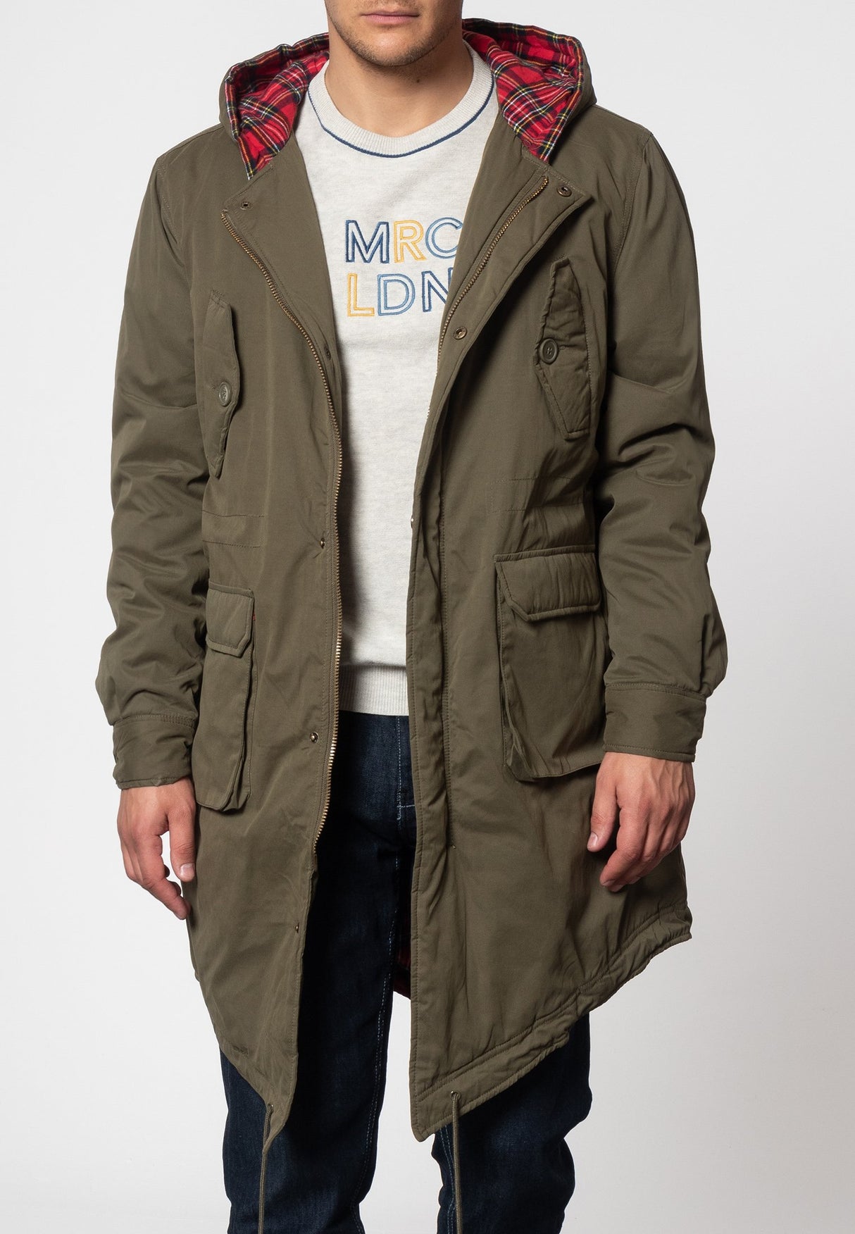 Merc of London Tobias Parka Abrigo, Vert (Combat Green), L para Hombre