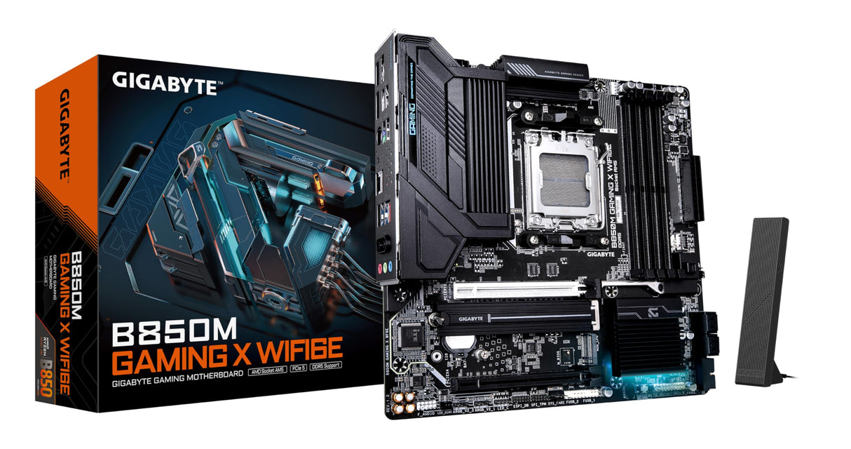 GIGABYTE B850M Gaming X WIFI6E Placa Base - Procesadores AMD Ryzen Serie 9000, VRM Digital 10+2+2 Fases, hasta 8200MHz DDR5 (OC), 1xPCIe 5.0 + 1xPCIe 4.0 M.2, LAN 2.5, WiFi 6E, USB 3.2 Gen 2.
