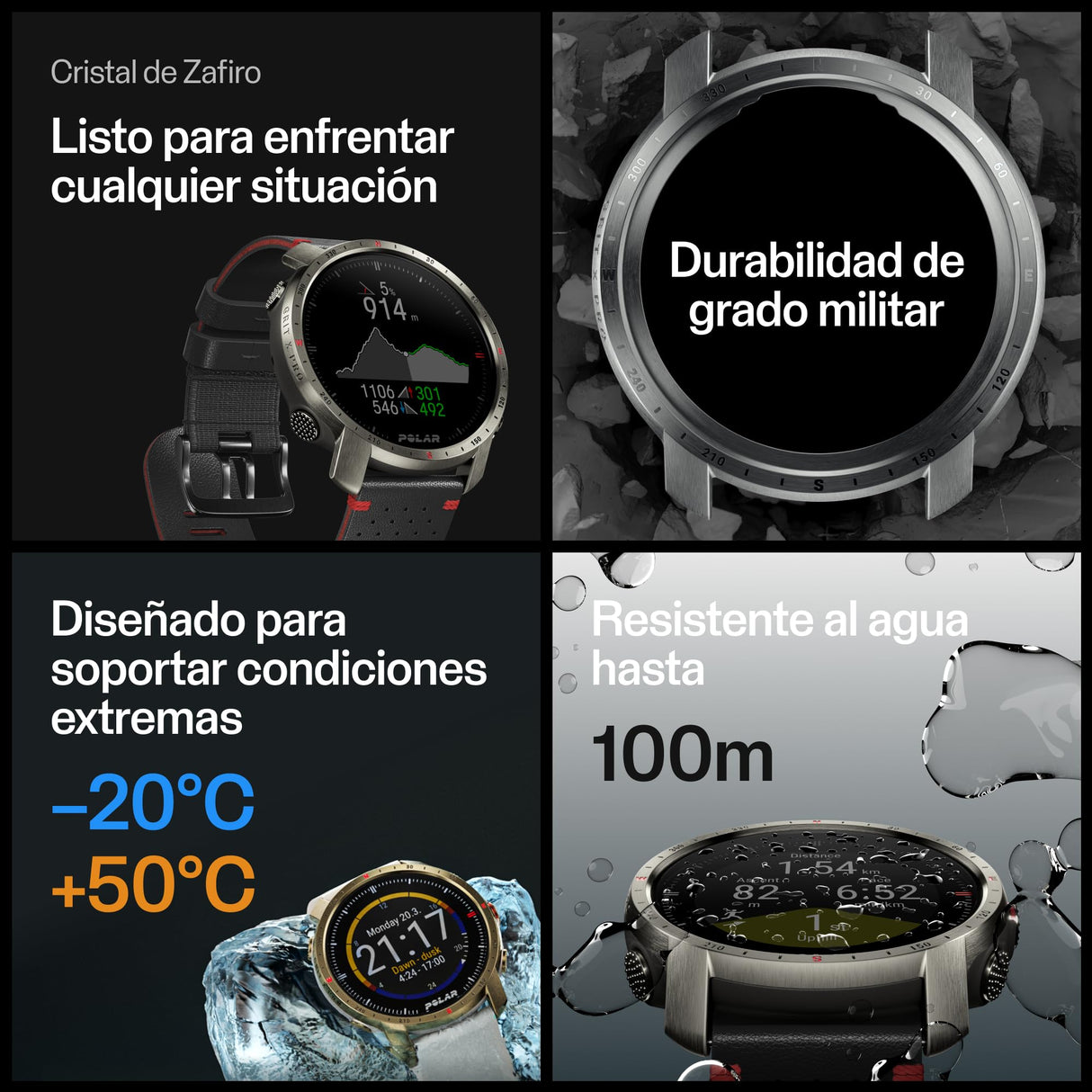 Polar Grit X Pro Titan - Outdoor Multisport GPS Watch - Durabilidad Militar, Cristal de Zafiro, FC en la Muñeca, Batería de Larga Duración, Orientación, para Deportes al Aire Libre, Trail Running