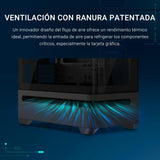 ASUS Prime AP202 ARGB Caja mATX, Cristal Curvado Templado, Compatible con gráficas de hasta 420 mm, radiadores de 360 mm, raíl de fácil extracción, ventilación de Ranura, Ventiladores ARGB, Negro