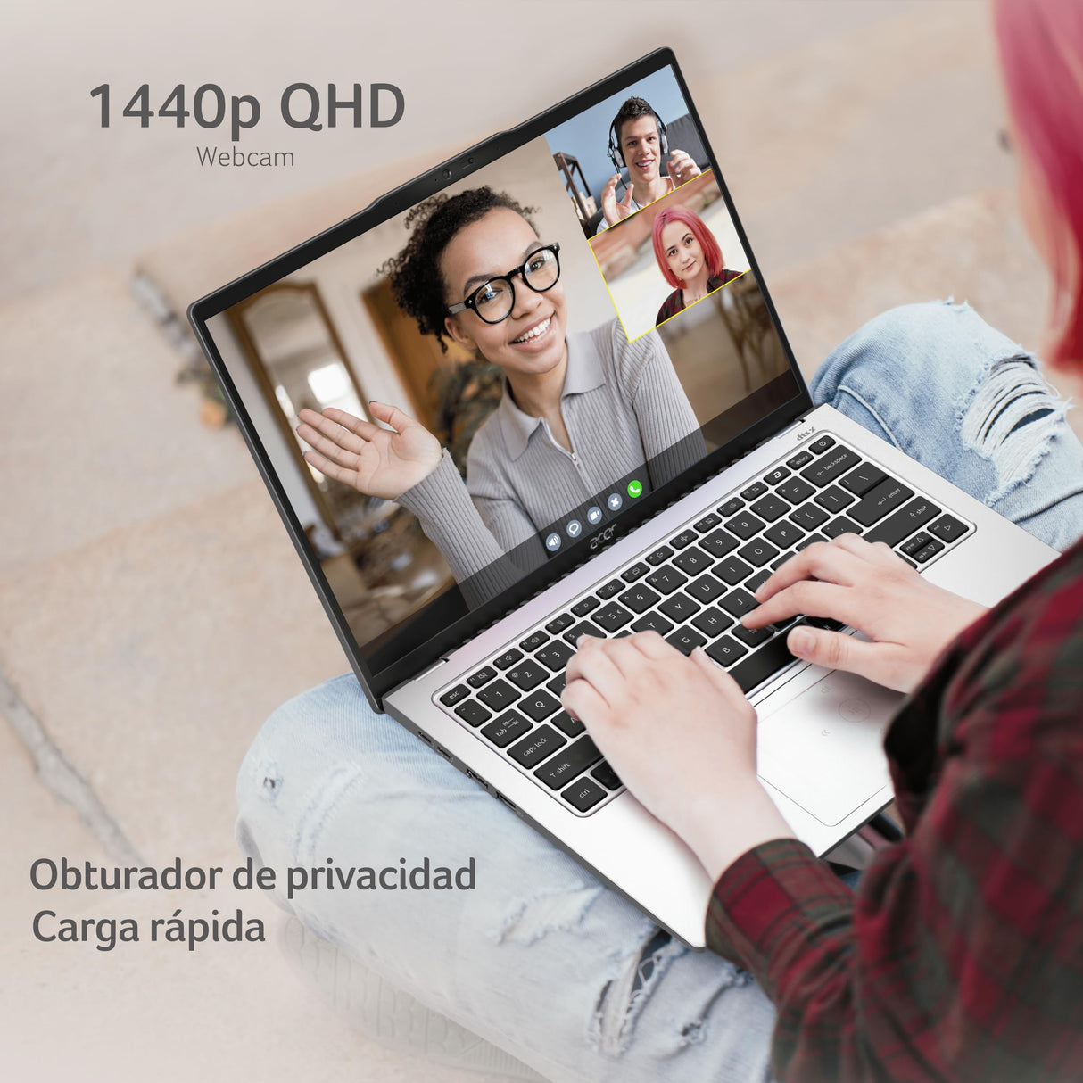 Acer Swift Go 14 SFG14-73 - Ordenador Portátil 14" 2.8K OLED (Intel Core Ultra 7 Processor 155U, 16GB RAM, 512GB SSD, Windows 11 Home) Plata - Teclado QWERTY Español