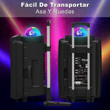 Pyle Sistema de Altavoces, PA, 700W, Bluetooth, microfono, portatil, Recargable, Interiores, Exteriores, función de grabación, micrófono, Luces de Fiesta, Radio USB/SD, Color Negro