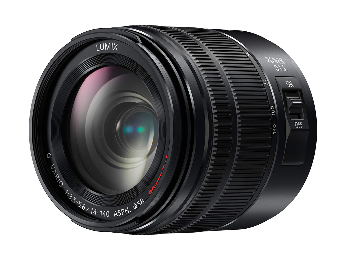 Panasonic LUMIX H-FSA14140 II - Objetivo Tele Zoom para cámaras de Montura M4/3 (Focal 14-140 mm, F3.5-F5.6, tamaño Filtro 58 mm, Power O.I.S), Negro
