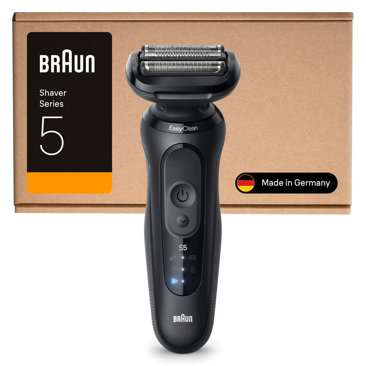 Braun Afeitadora Eléctrica Hombre Series 5, Máquina De Afeitar Barba En Seco Y En Mojado, 2 Modos De Afeitado, 50 Min De Uso, Láminas Flexibles, Carga Rápida, Estuche De Viaje, 52-N1000SI, Negro
