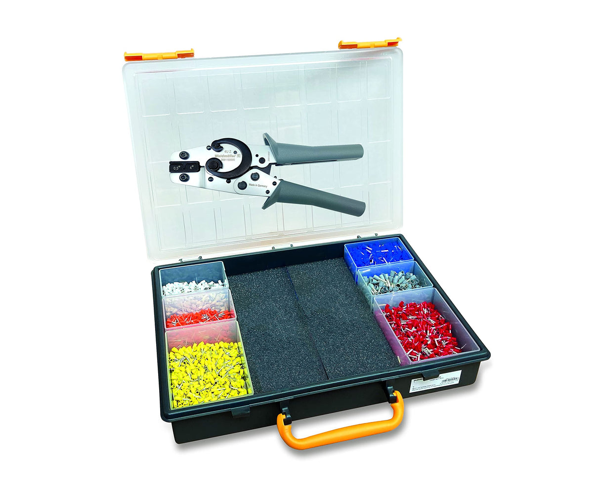 Weidmüller Crimp 485960 - Juego de herramientas de engaste (incluye casquillos para terminales, maletín de plástico)