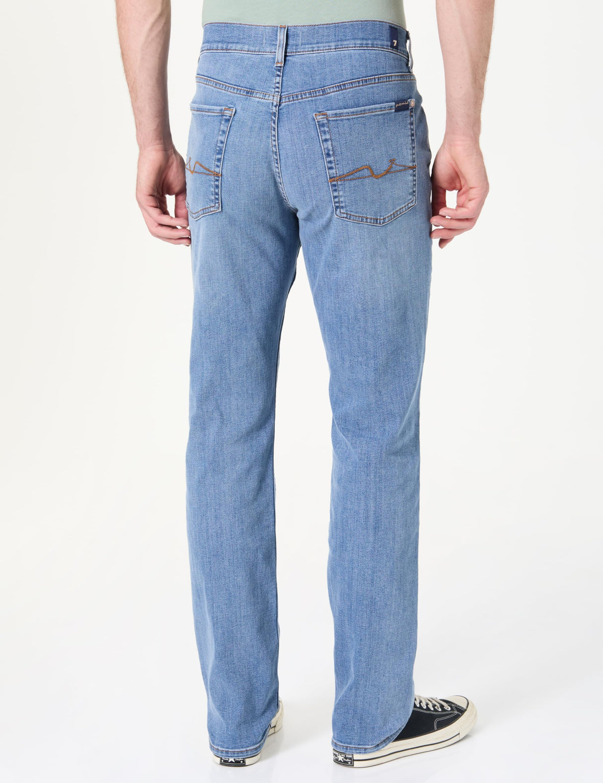 7 For All Mankind The Straight Newberry Jeans, Azul Claro, 30W Hombres