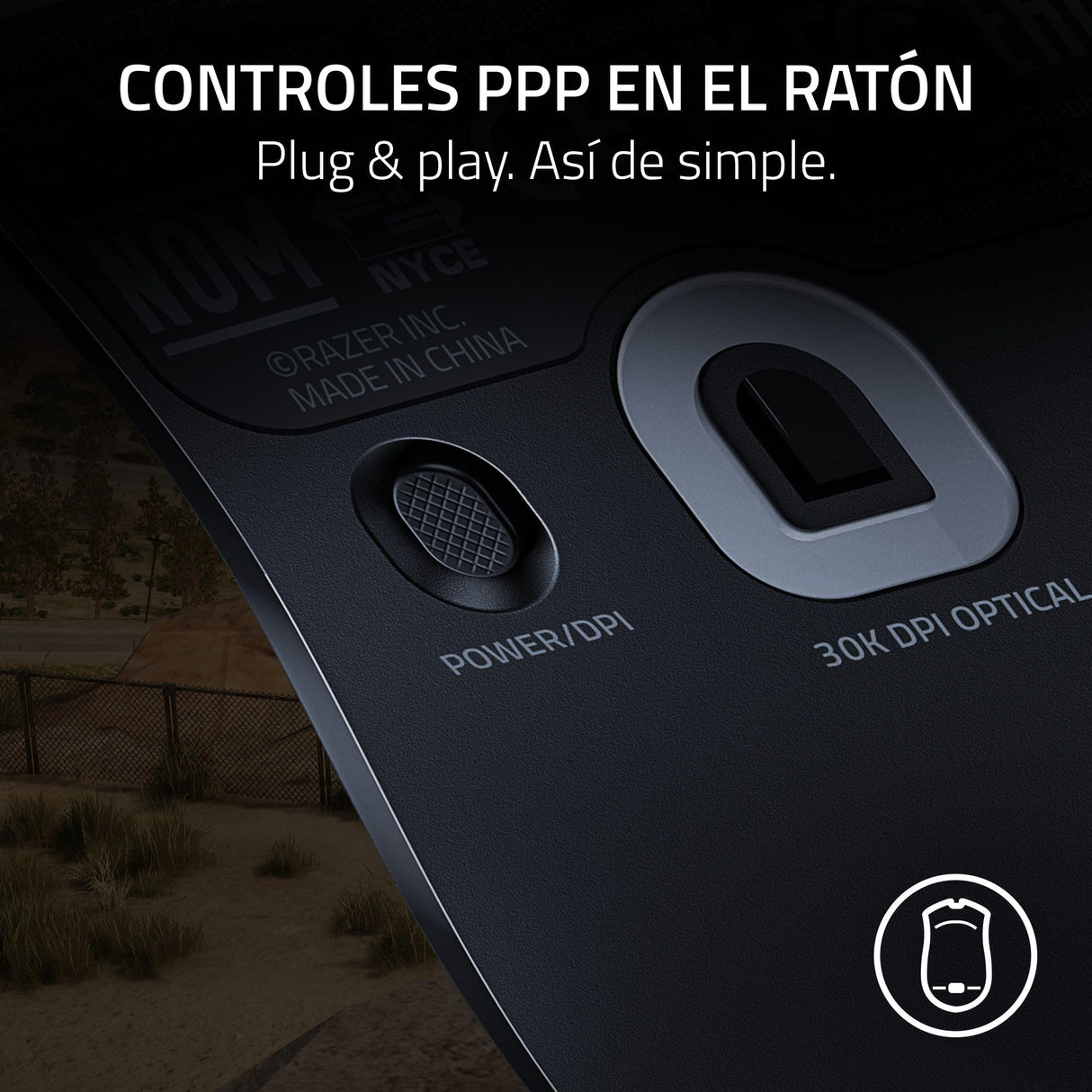 Razer Viper V2 Pro Ratón Inalámbrico ligero para Juegos de Deportes Electrónicos de 58g (Sensor Óptico de 30K DPI, HyperSpeed, Interruptores de Ratón Óptico Gen-3, Opciones de 5 DPI) PUBG Edición