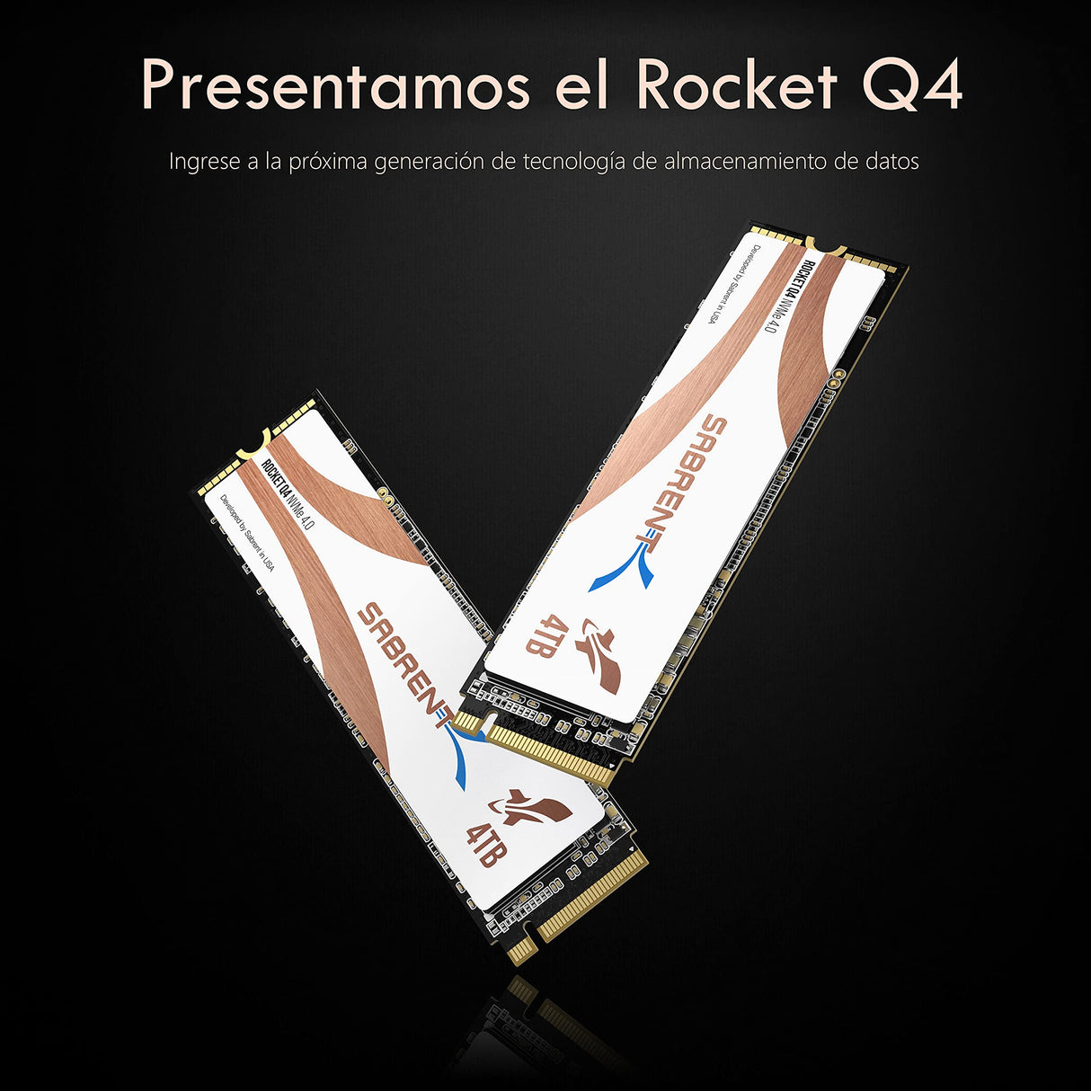 SABRENT SSD 4TB con disipador de calor, M.2 SSD 4TB, NVMe 4TB, PCIe 4.0 M.2 2280, Gen4, Velocidades internas de SSD de hasta 4900 MB/s, Rendimiento extremo, 5 años de garantía (SB-RKTQ4-HTSS-4TB)