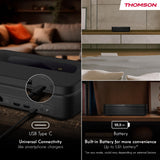 Thomson Sirius PG55B Proyector Láser RGB Inteligente, Tiro Ultra Corto, Full HD 1080p, Google TV, 600 ANSI, Auto Enfoque, HDR10+, Dolby Digital+, Batería, WiFi, Bluetooth