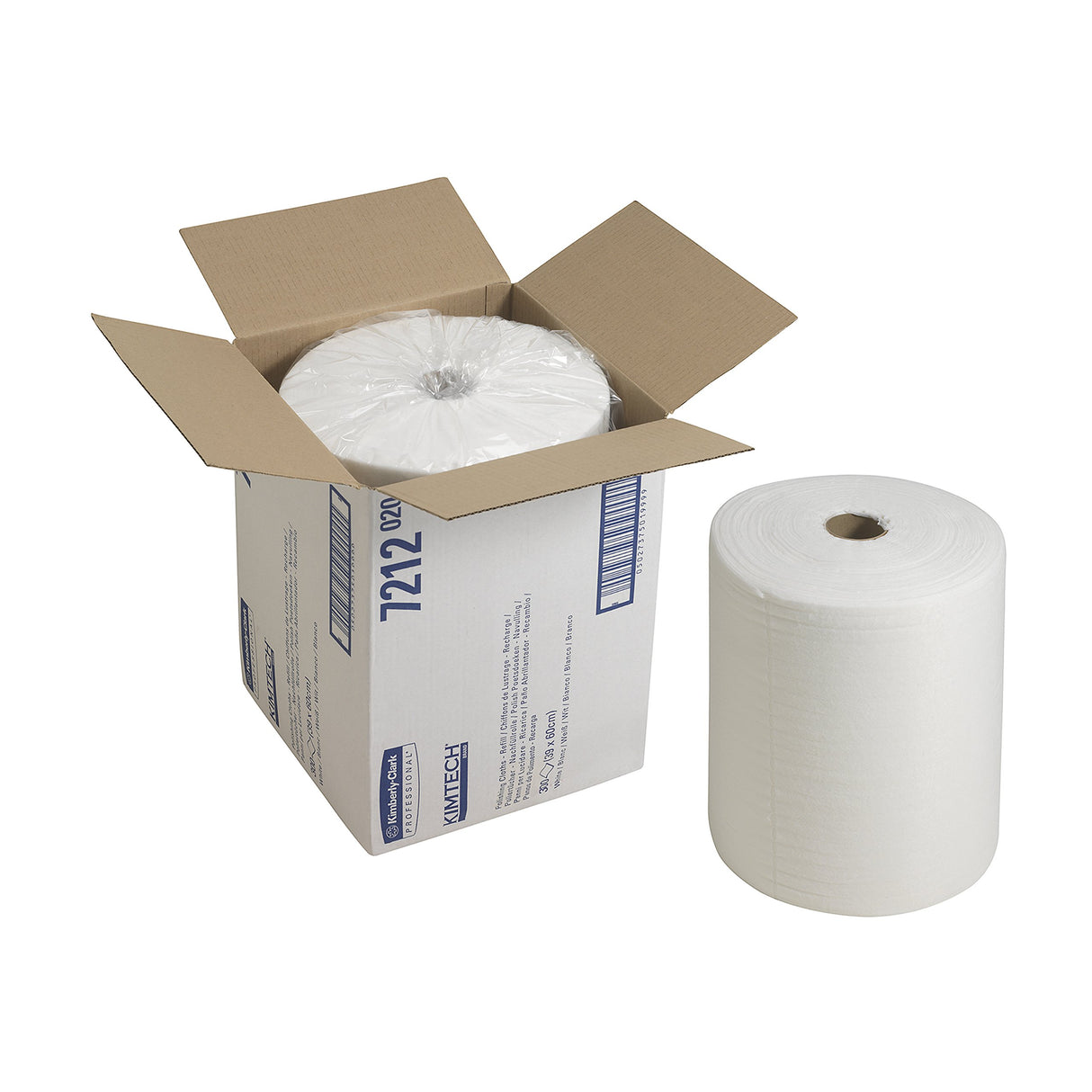 Kimtech Recarga de Paños de Limpieza 7212, 1 Capa, Tejido Técnico Spunlace, 1 Rollo x 300 Paños Blancos