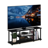 Furinno Soportes de TV de entretenimiento de 3 niveles Nogal/Negro