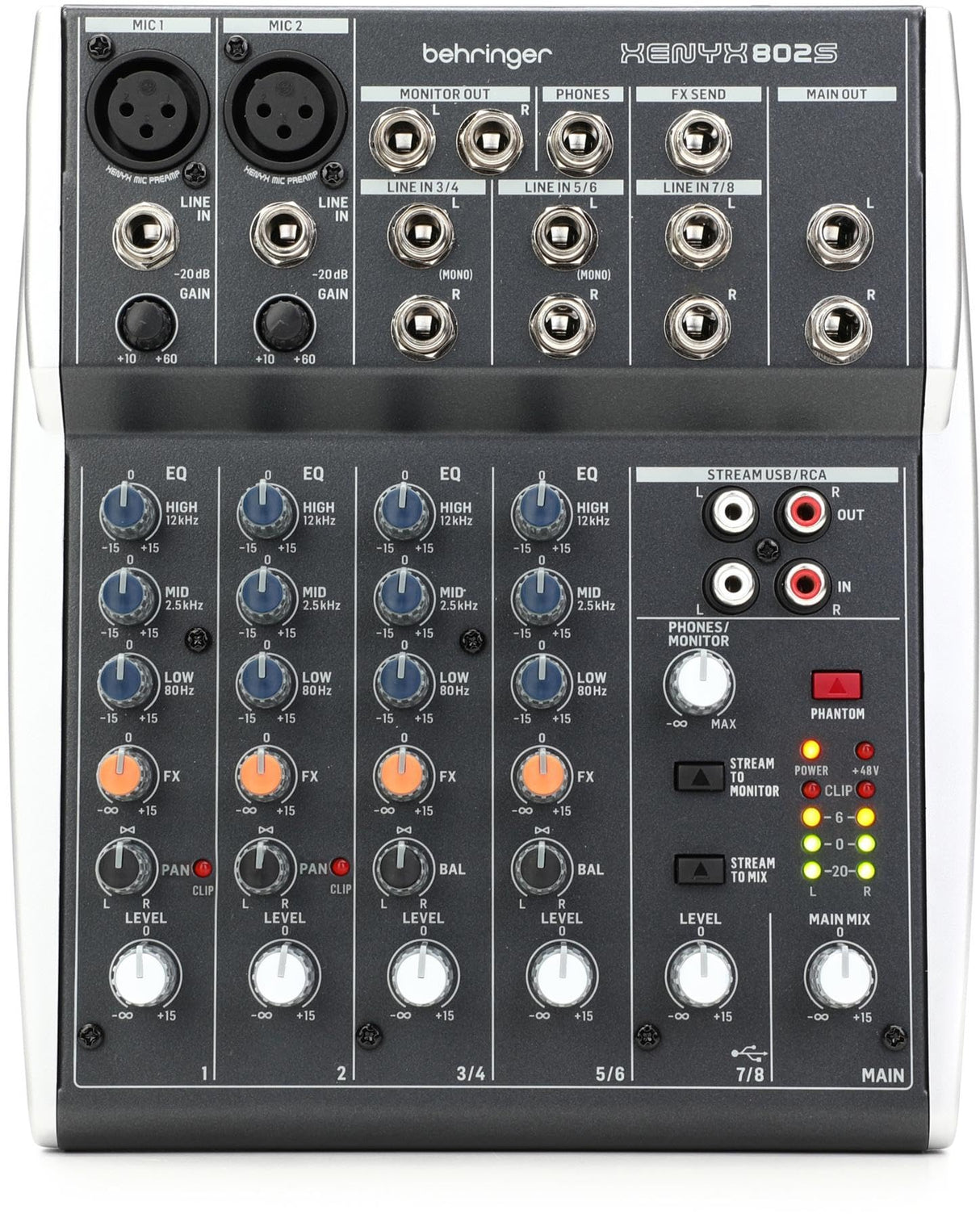 Behringer Mezclador de interfaz de transmisión USB XENYX 802S