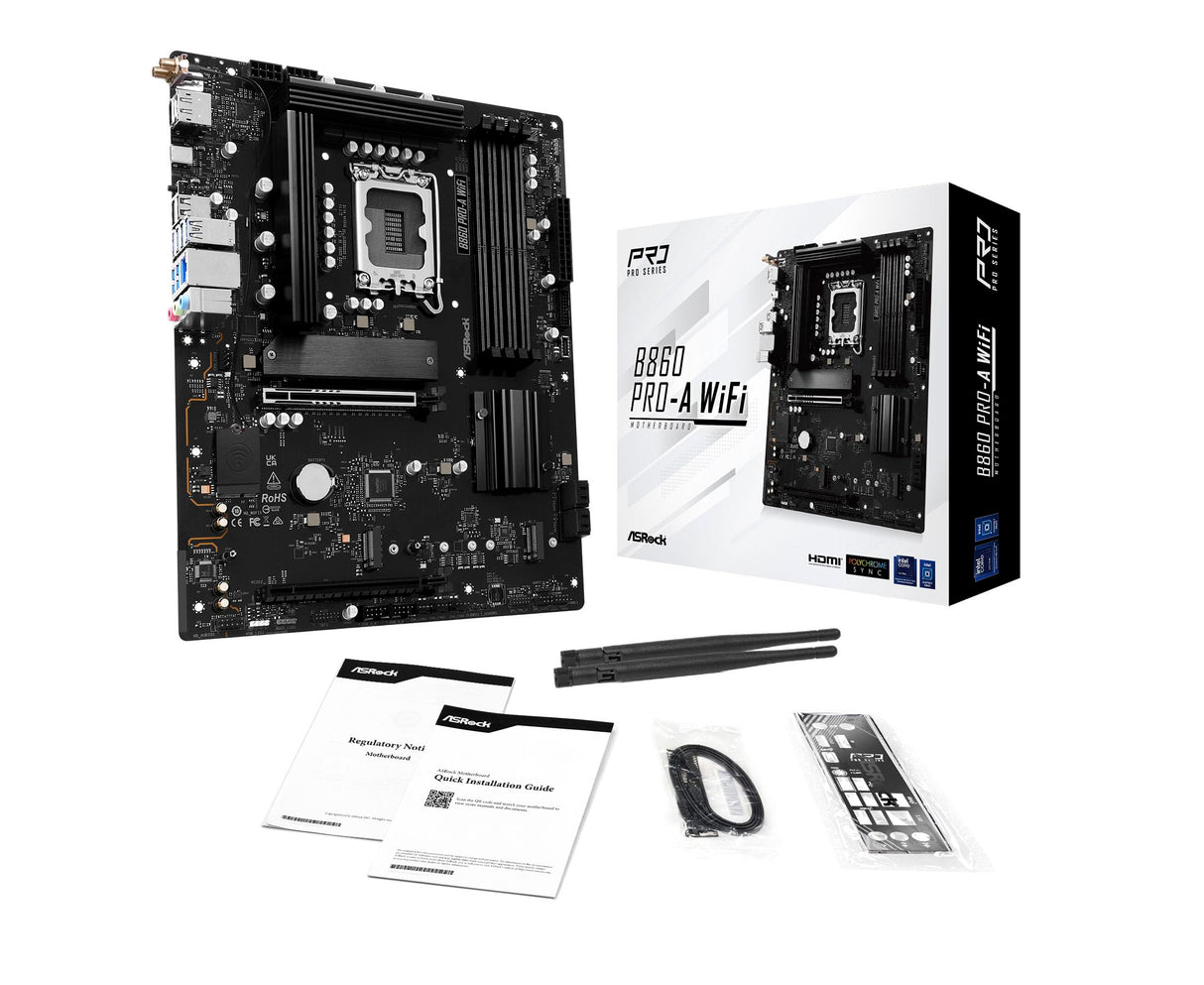 ASRock B860 Pro-A WiFi DDR5 Intel S1851 Retail (90-MXBRL-A0UAYZ)