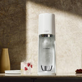 Sodastream Terra - Máquina de agua con gas y soda | Pack 1 botella de 1 l, acabado de acero inoxidable, compatible con lavavajillas + 1 recarga de gas de 60 l para clips, color blanco