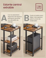 VASAGLE Escritorio, Mesa de Ordenador en Forma de L, 120 x 130 x 76 cm, Esquina con 2 Estantes, Ahorra Espacio, para Oficina Casa, Juegos, Marrón Rústico y Negro Tinta LWD123K01