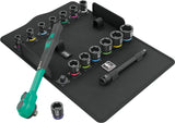 Wera 05005530001 8100 SB 12 Juego de carraca Zyklop Comfort, palanca de conmutación, con arrastre de 3/8", métrico, 16 piezas