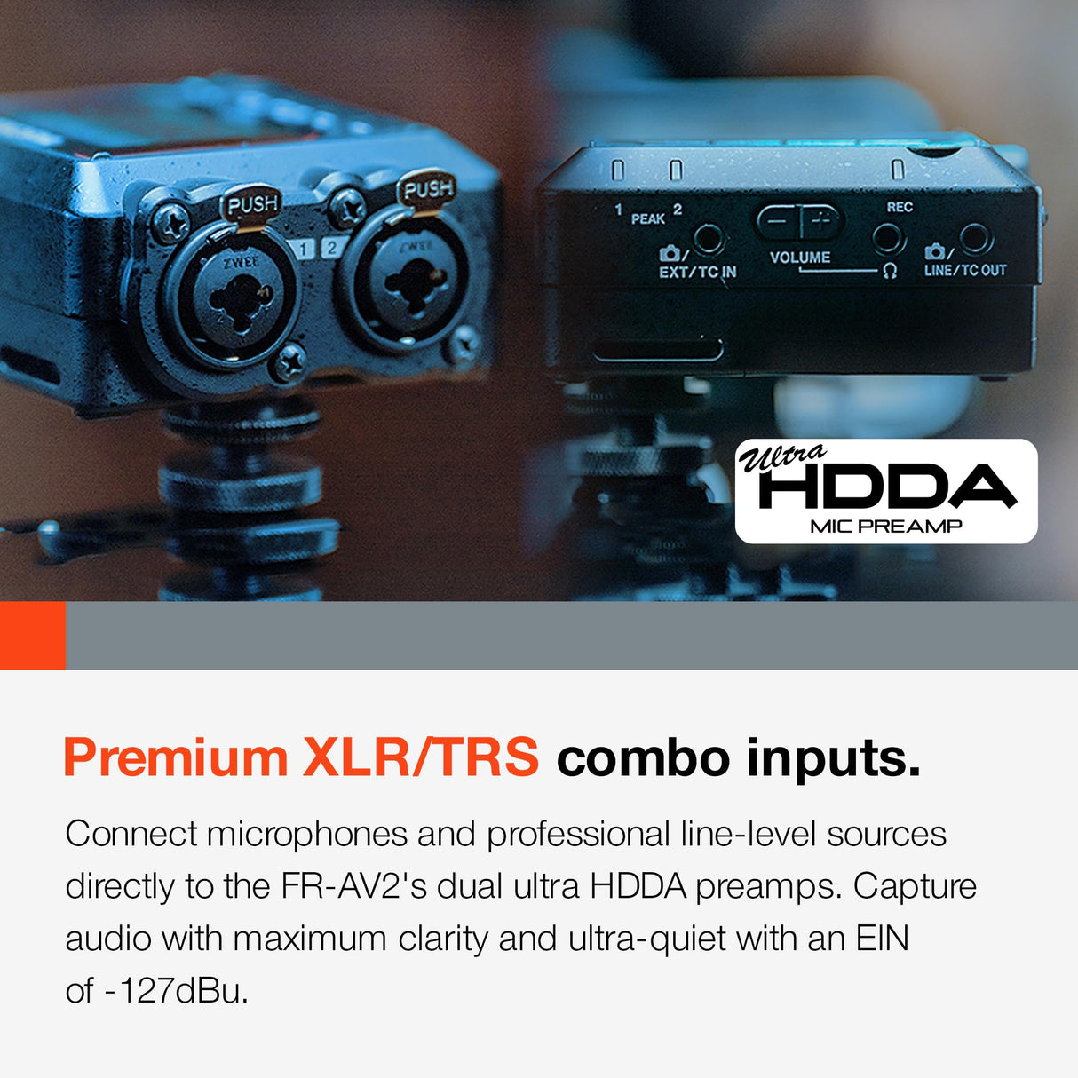 TASCAM FR-AV2 - Grabador compacto de campo flotante de 32 bits y generador de código de tiempo con mezclador