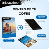 WONDERBOX - Caja Regalo - Escapada Calma & Mimos - 1 Noche con Desayuno y Cena o Actividad Bienestar para 2 a Elegir Entre Hoteles acogedores de 4 Estrellas, masías, posadas en Plena Naturaleza