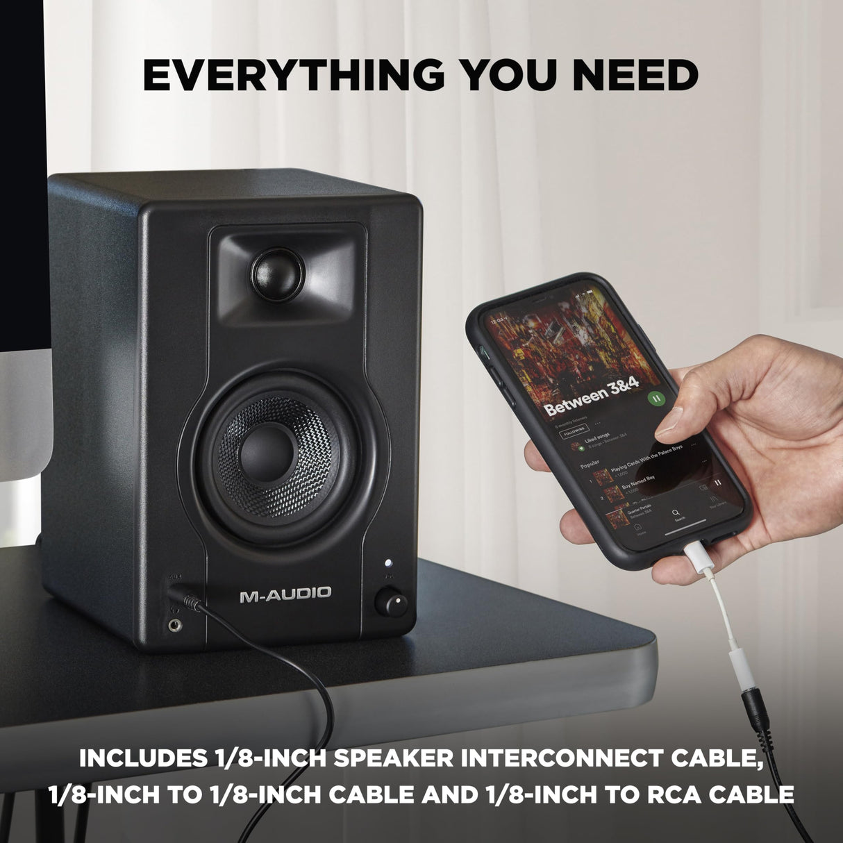 M-AUDIO BX3 Par 3.5" 120W Monitores de Estudio, Altavoces Autoamplificados para PC para videojuegos, producción musical, transmisiones en directo, podcast