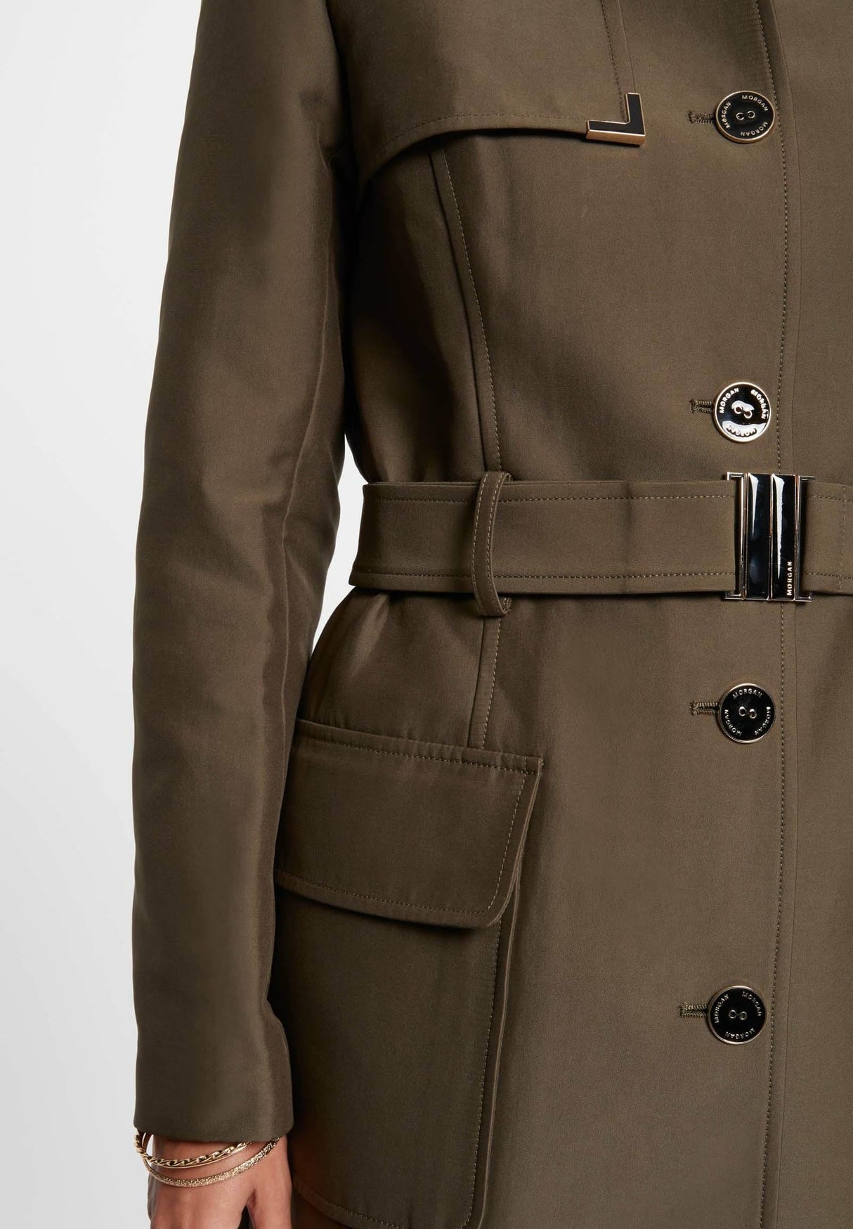 Morgan 242-ginai Gabardina, Caqui, 36 para Mujer