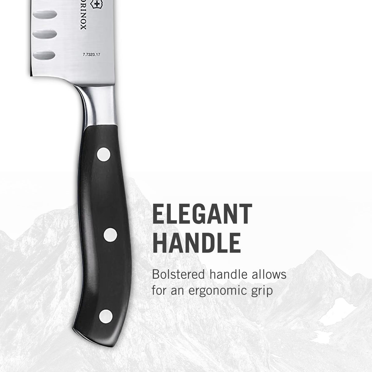 Victorinox Grand Maître, cuchillo Santoku profesional, hoja extra afilada, filo dentado, 17 cm, mango de plástico, acero inoxidable, negro